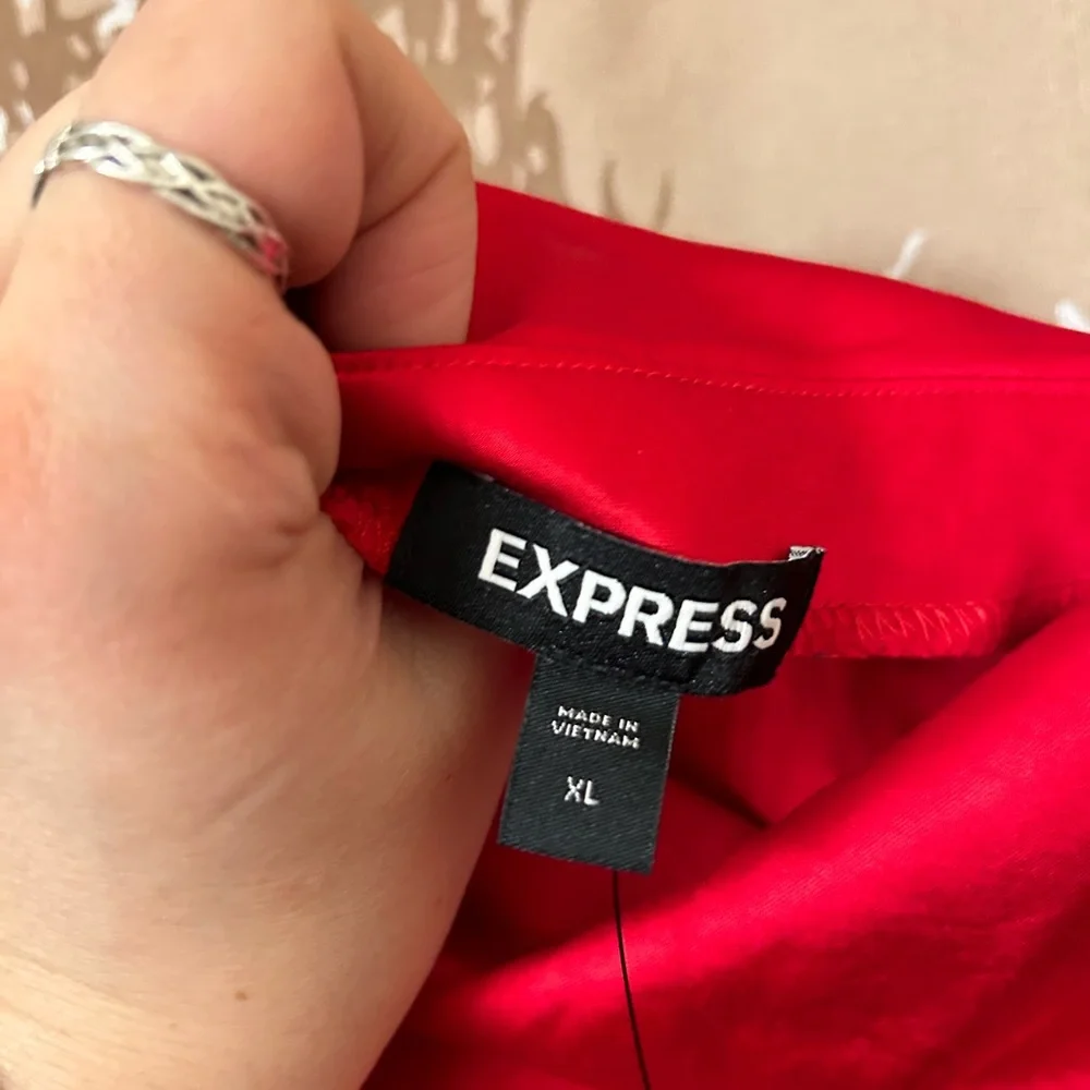NWT Express XL Vibrant Red Midi Slip Dress - Picture 5 of 7